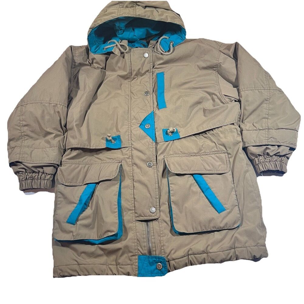 Vintage 80s/90s East West Colorblock Hooded Ski Parka Jacket Men's Large